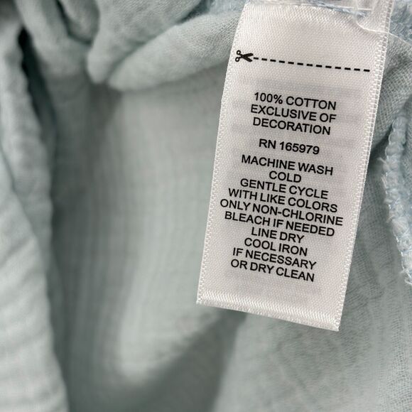 CUPIO Dress XS BLUSH Cotton Crinkled Gauze Tank Tiered Maxi Sleeveless Blue NEW - Picture 11 of 14